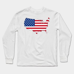 USA and Flag Long Sleeve T-Shirt